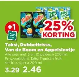 PLUS Taksi, Dubbelfrisss, Van de Boom en Appelsientje aanbieding