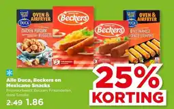 PLUS Alle Duca, Beckers en Mexicano Snacks aanbieding
