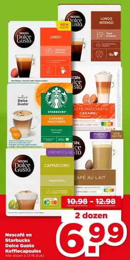 PLUS Nescafé en Starbucks Dolce Gusto Koffiecapsules aanbieding