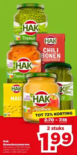 PLUS Hak Groenteconserven aanbieding