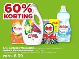 PLUS Ariel en Robijn Wasmiddel , en Dreft Vaatwascapsules aanbieding