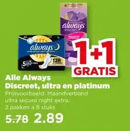 PLUS Alle Always Discreet, ultra en platinum aanbieding