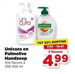 PLUS Unicura en Palmolive Handzeep aanbieding