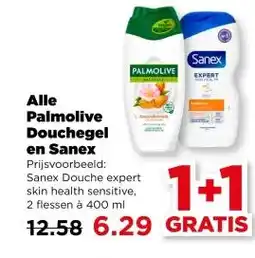 PLUS Alle Palmolive Douchegel en Sanex aanbieding