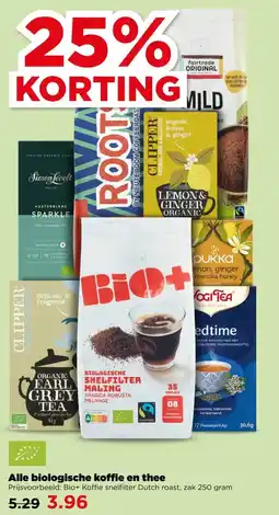 PLUS Alle biologische koffie en thee aanbieding