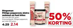 PLUS Stegeman Pittige pepperoni, bistro walnoot en fuet bites aanbieding