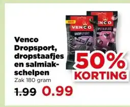 PLUS Venco Dropsport, dropstaafjes en salmiak- schelpen aanbieding