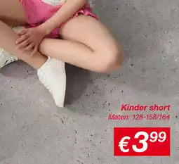 Kik Kinder short aanbieding
