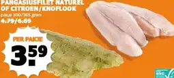 Coop PANGASIUSFILET NATUREL OF CITROEN/KNOFLOOK aanbieding