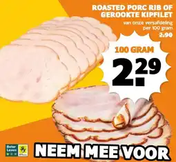 Coop ROASTED PORC RIB OF GEROOKTE KIPFILET aanbieding