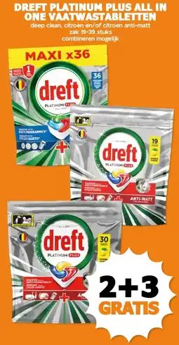 Coop DREFT PLATINUM PLUS ALL IN ONE VAATWASTABLETTEN aanbieding