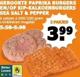 Coop EN/OF KIP-KALKOENBURGERS SEA SALT & PEPPER aanbieding
