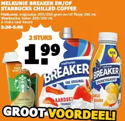 Coop MELKUNIE BREAKER EN/OF STARBUCKS CHILLED COFFEE aanbieding