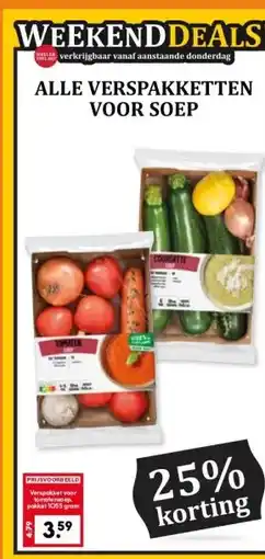 Coop ALLE VERSPAKKETTEN VOOR SOEP aanbieding