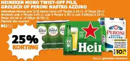 Coop HEINEKEN MONO TWIST-OFF PILS, GROLSCH OF PERONI NASTRO AZZURO aanbieding