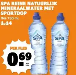 Coop SPA REINE NATUURLIJK MINERAALWATER MET SPORTDOP aanbieding