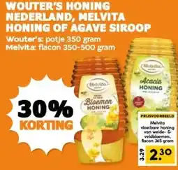 Coop WOUTER'S HONING NEDERLAND, MELVITA HONING OF AGAVE SIROOP aanbieding