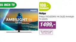 EP Philips 55OLED850 4K OLED Ambilight TV (2025) aanbieding