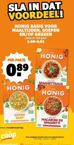 Coop HONIG BASIS VOOR MAALTIJDEN, SOEPEN EN/OF SAUZEN aanbieding