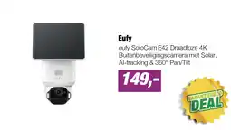 EP eufy SoloCam E42 Draadloze 4K Buitenbeveiligingscamera met Solar, AI‑tracking & 360° Pan/Tilt aanbieding