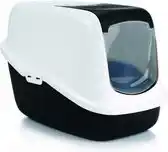 Bol.com Savic Nestor - Kattenbak - Inklapbare Voorkant - Zwart/Wit - 56 x 39 x 38,5 cm aanbieding