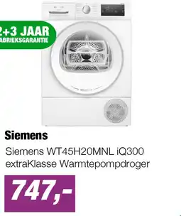 EP Siemens WT45H20MNL iQ300 extraKlasse Warmtepompdroger aanbieding