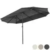 Bol.com LifeGoods Dubbele Parasol - Tuin - 270x460cm - tot 15 Personen - Waterdicht - UPF50+ - Donkergrijs aanbieding