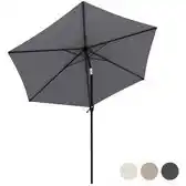 Bol.com LifeGoods Parasol - Tuin - Ø270 cm - 30° Kantelbaar - Waterdicht - Donkergrijs aanbieding