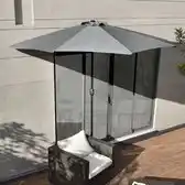 Bol.com Parasol halfrond voor balkons of terrassen - Grijs aanbieding