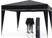 Bol.com LifeGoods Partytent - Opvouwbaar - 3x3 m - Easy Up - Paviljoen - Vouwtent - Met Draagtas - Zwart aanbieding