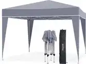 Bol.com LifeGoods Partytent - Opvouwbaar - 3x3 m - Easy Up - Paviljoen - Vouwtent - Met Draagtas - Grijs aanbieding