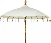 Bol.com Woonexpress - Parasol India Wit - Katoen Off White - 230x200x200cm (hxbxd) aanbieding