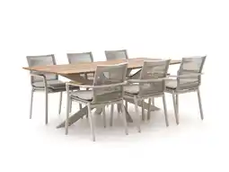 Kees Smit Bellagio Marudo/Furato 220cm dining tuinset 7-delig stapelbaar aanbieding