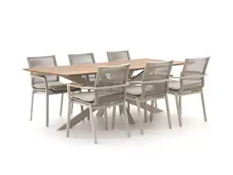 Kees Smit Bellagio Marudo/Furato 220cm dining tuinset 7-delig stapelbaar aanbieding