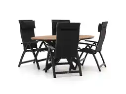 Kees Smit Bellagio Fermo/Fidenza ovaal 180cm dining tuinset 5-delig verstelbaar aanbieding