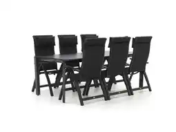 Kees Smit Bellagio Fermo/Sestino 220cm dining tuinset 7-delig verstelbaar aanbieding