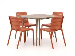 Kees Smit Forza Narni/ROUGH-K 90cm dining tuinset 5-delig stapelbaar aanbieding