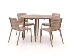 Kees Smit Forza Narni/ROUGH-K ø115cm dining tuinset 5-delig stapelbaar aanbieding