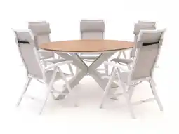 Kees Smit Bellagio Lugo/Fidenza ø149cm dining tuinset 6-delig verstelbaar aanbieding