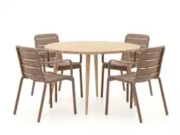 Kees Smit Forza Narni/ROUGH-K ø 115cm dining tuinset 5-delig stapelbaar aanbieding