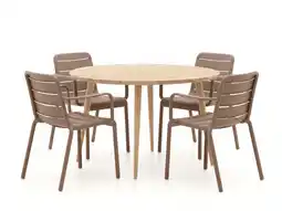Kees Smit Forza Narni/ROUGH-K ø 115cm dining tuinset 5-delig stapelbaar aanbieding