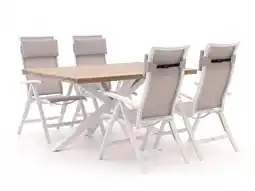 Kees Smit Bellagio Lugo/Montorio 160cm dining tuinset 5-delig verstelbaar aanbieding