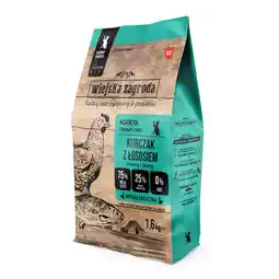 Zooplus 2x1,6kg Wiejska Zagroda Kitten Kip met zalm droogvoer voor katten aanbieding