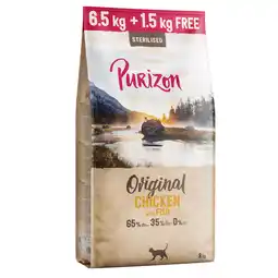 Zooplus 8kg Purizon Getreidefrei Sterilised Adult Huhn & Fisch Katzenfutter Trocken - 6,5kg + 1,5kg gratis! aanbieding