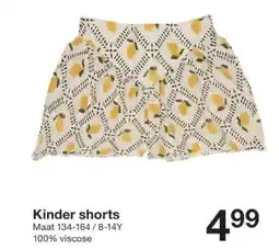 Zeeman Kinder shorts aanbieding