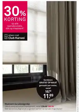 Karwei Maatwerk duo plisségordijn aanbieding