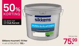Karwei Sikkens muurverf, 10 liter aanbieding