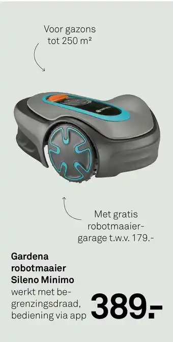 Karwei Gardena robotmaaier Sileno Minimo aanbieding