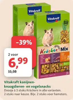 Maxi Zoo Vitakraft konijnen- knaagdieren- en vogelsnacks aanbieding