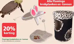 Maxi Zoo Flamingo krabplanken en -tonnen aanbieding
